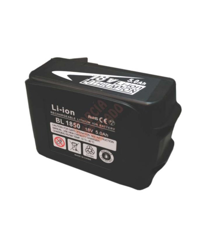 Paquete de 2 baterías de iones de litio de repuesto LED de 5.0 Ah 18 V con  batería de litio de repuesto LED compatible con Makita 18 voltios para